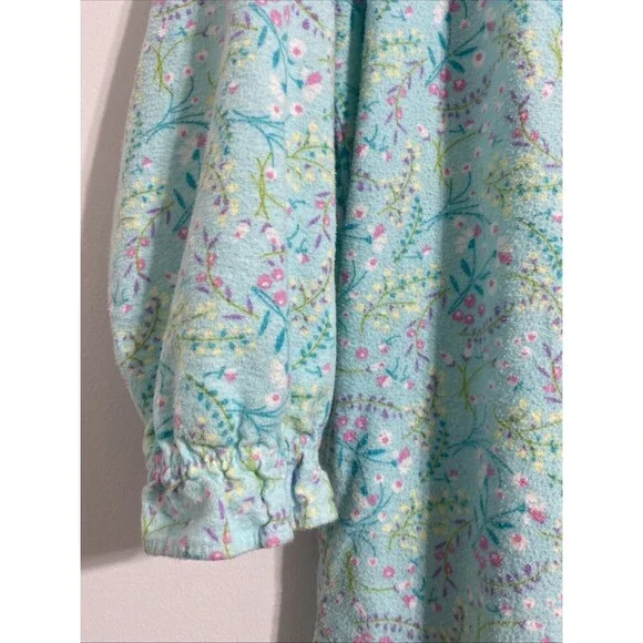 La Cera Nightgown Women's S Flannel Pockets Floral Grandma Cottagecore Peasant - Picture 9 of 16